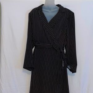 Tommy Hilfiger Pinstripe Faux Wrap Dress